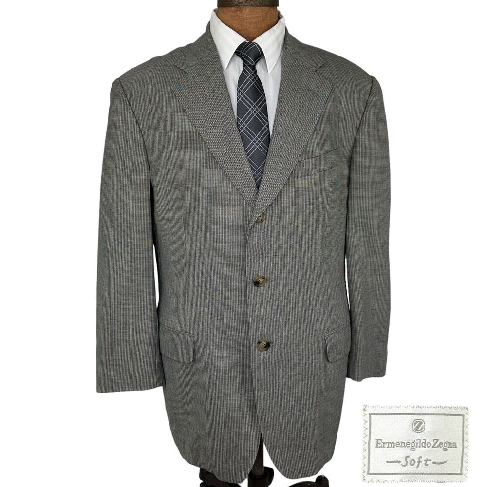 Ermenegildo Zegna Soft Wool Gray Blazer Sport Jacket 42R